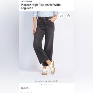 Size 14/32 - Daze Denim Charcoal Wide-Leg Jeans ☑️👖